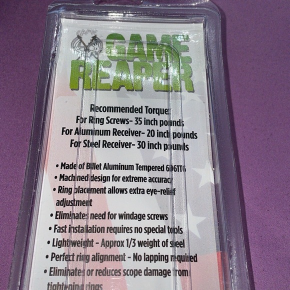 GAME 然REAPER PRECISION RIFLE SCOPE MCENTING SYSTEM new - Picture 8 of 9